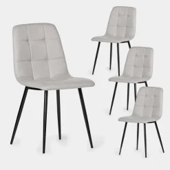 Klast Home Packs 4 Sillas Tapizadas|Sillas De Comedor Y Cocina>Ailan Gris