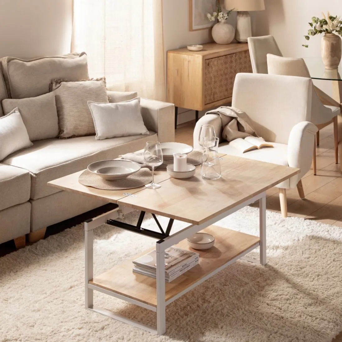 Klast Home Mesas De Centro>Alvi Natural/Blanco