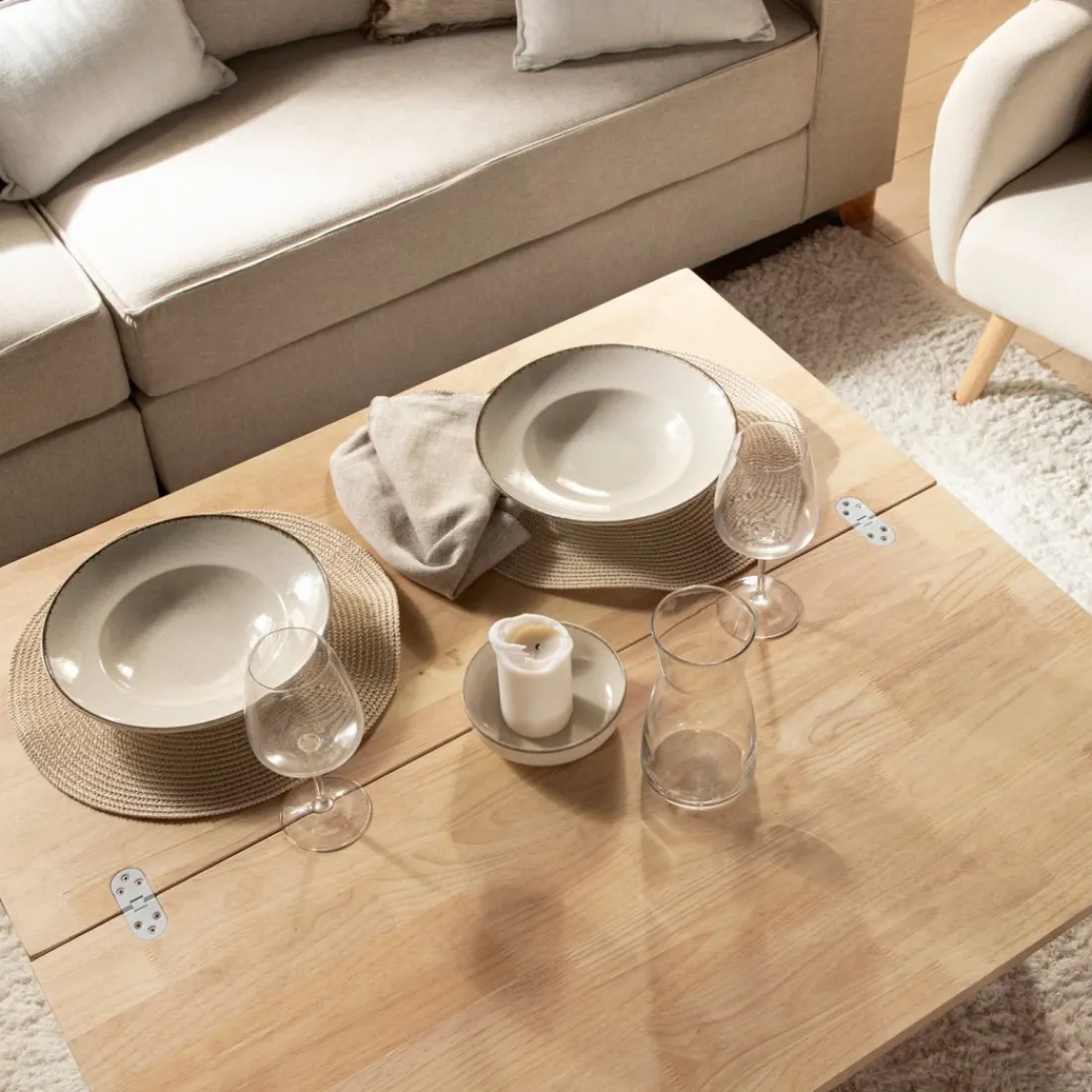 Klast Home Mesas De Centro>Alvi Natural/Blanco