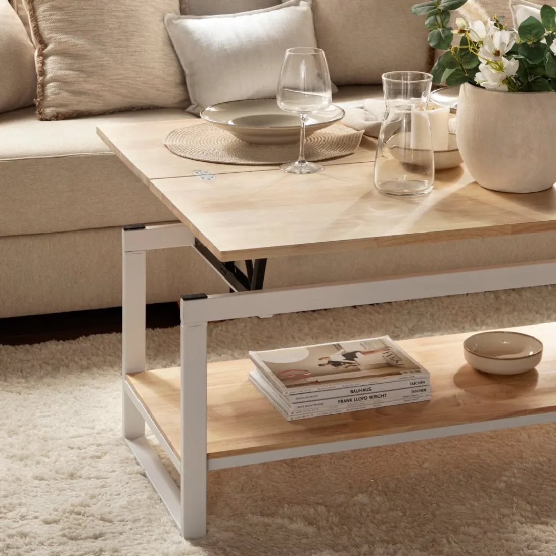 Klast Home Mesas De Centro>Alvi Natural/Blanco