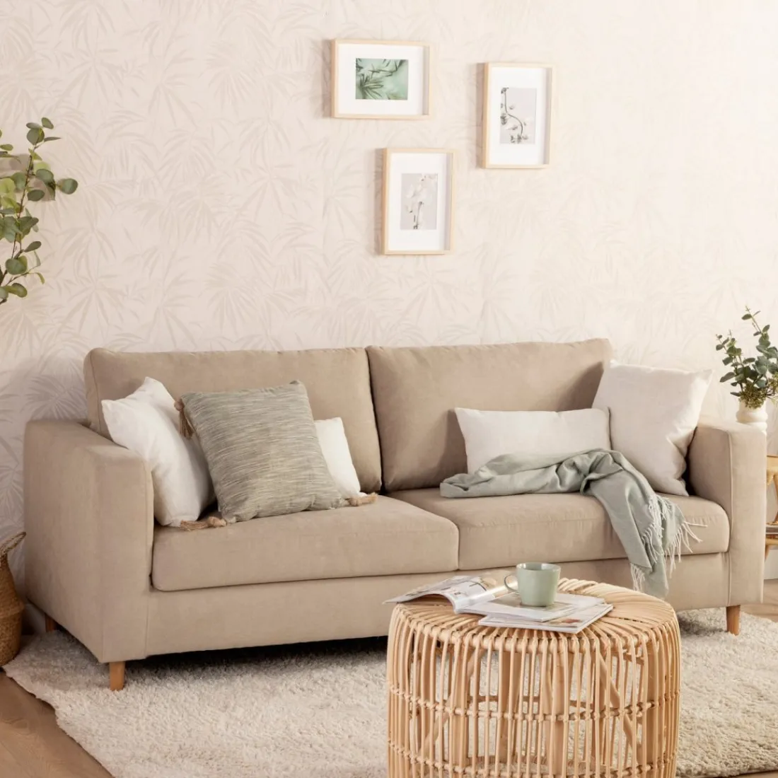 Klast Home Sofás 3 Plazas>Beth Beige