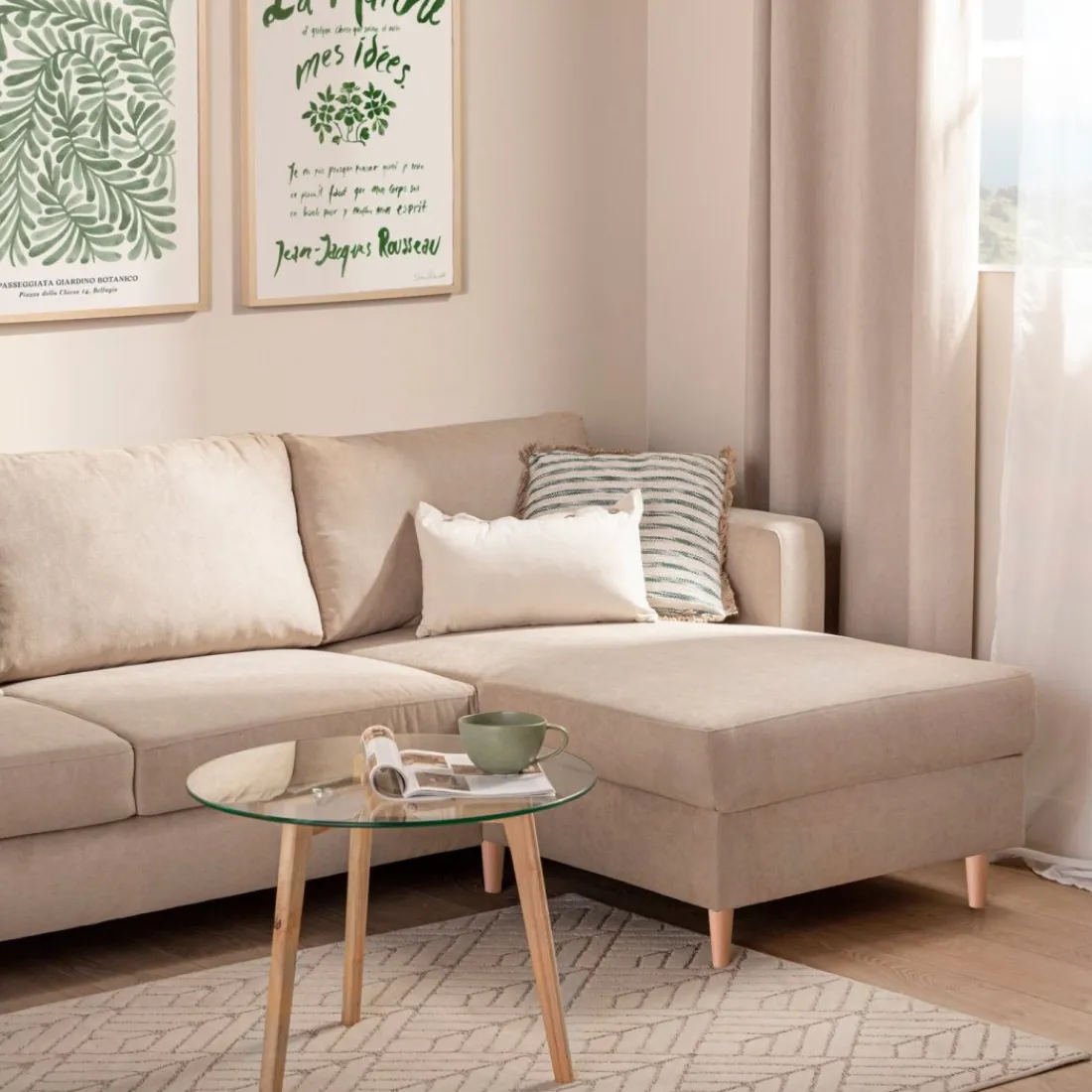 Klast Home Sofás Con Chaise Longue>Beth Beige