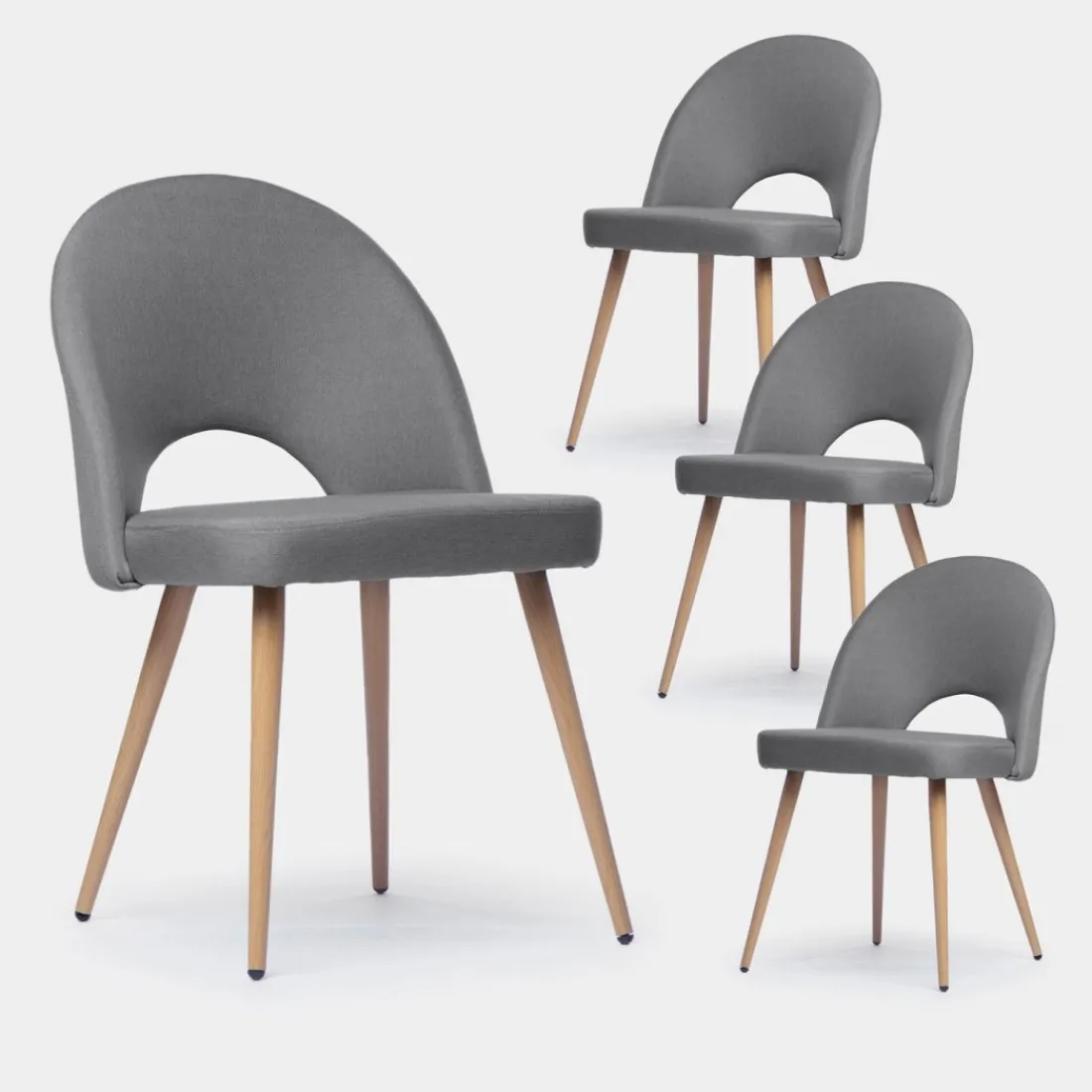 Klast Home Packs 4 Sillas Tapizadas|Sillas De Comedor Y Cocina>Blair Gris