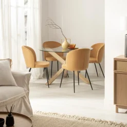 Klast Home Packs 4 Sillas Tapizadas|Sillas De Comedor Y Cocina>Elina Mostaza