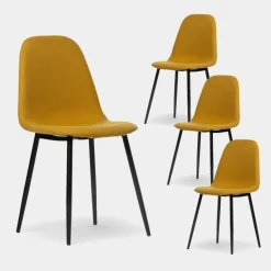 Klast Home Packs 4 Sillas Tapizadas|Sillas De Comedor Y Cocina>Ellis Mostaza
