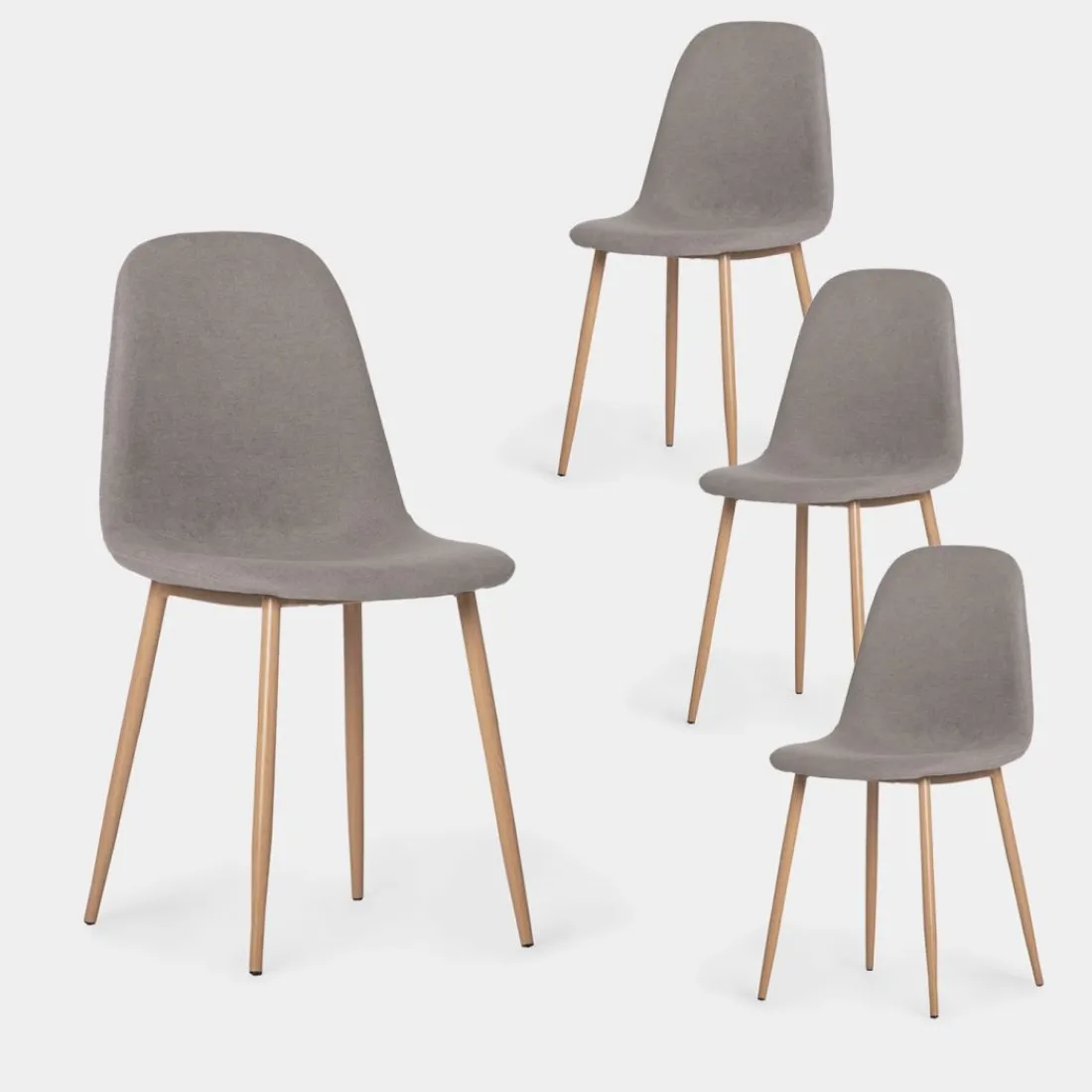 Klast Home Packs 4 Sillas Tapizadas|Sillas De Comedor Y Cocina>Ellis Gris