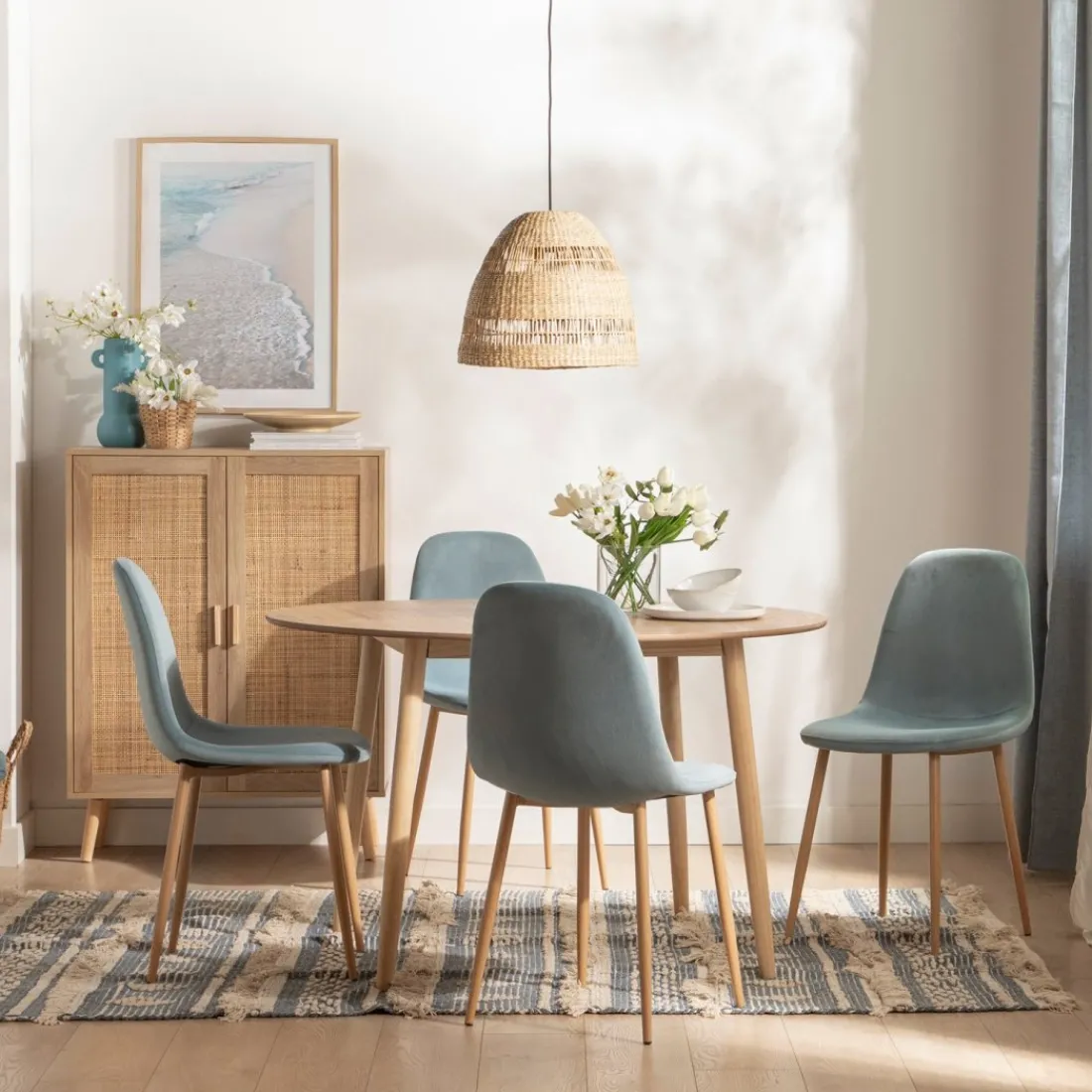 Klast Home Packs 4 Sillas Tapizadas|Sillas De Comedor Y Cocina>Ellis Azul teal