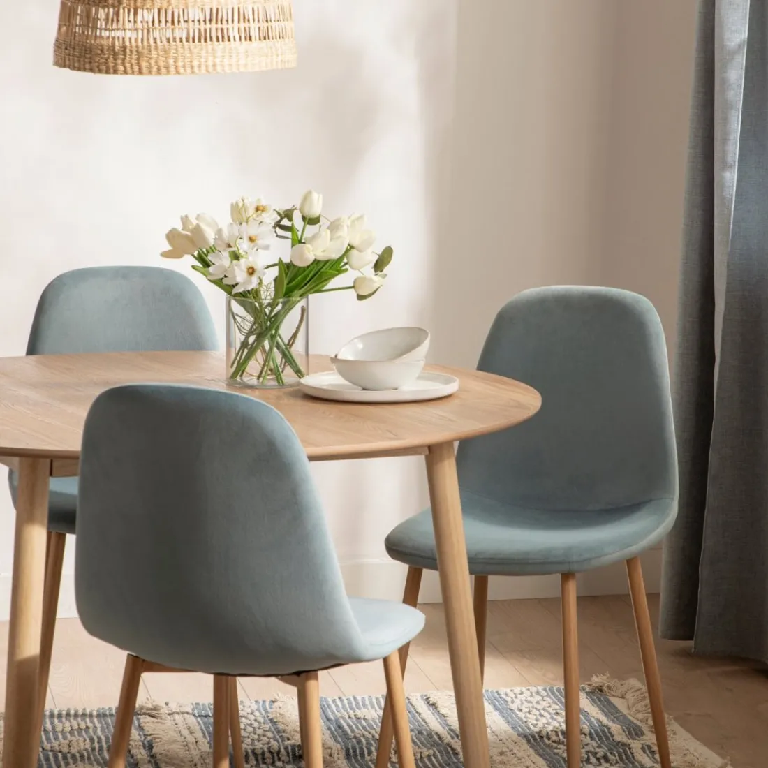 Klast Home Packs 4 Sillas Tapizadas|Sillas De Comedor Y Cocina>Ellis Azul teal