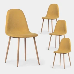 Klast Home Packs 4 Sillas Tapizadas|Sillas De Comedor Y Cocina>Ellis Mostaza