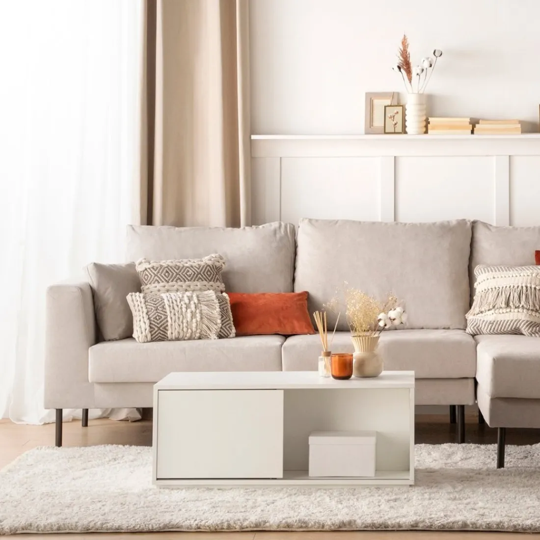Klast Home Sofás Con Chaise Longue>Emma Beige