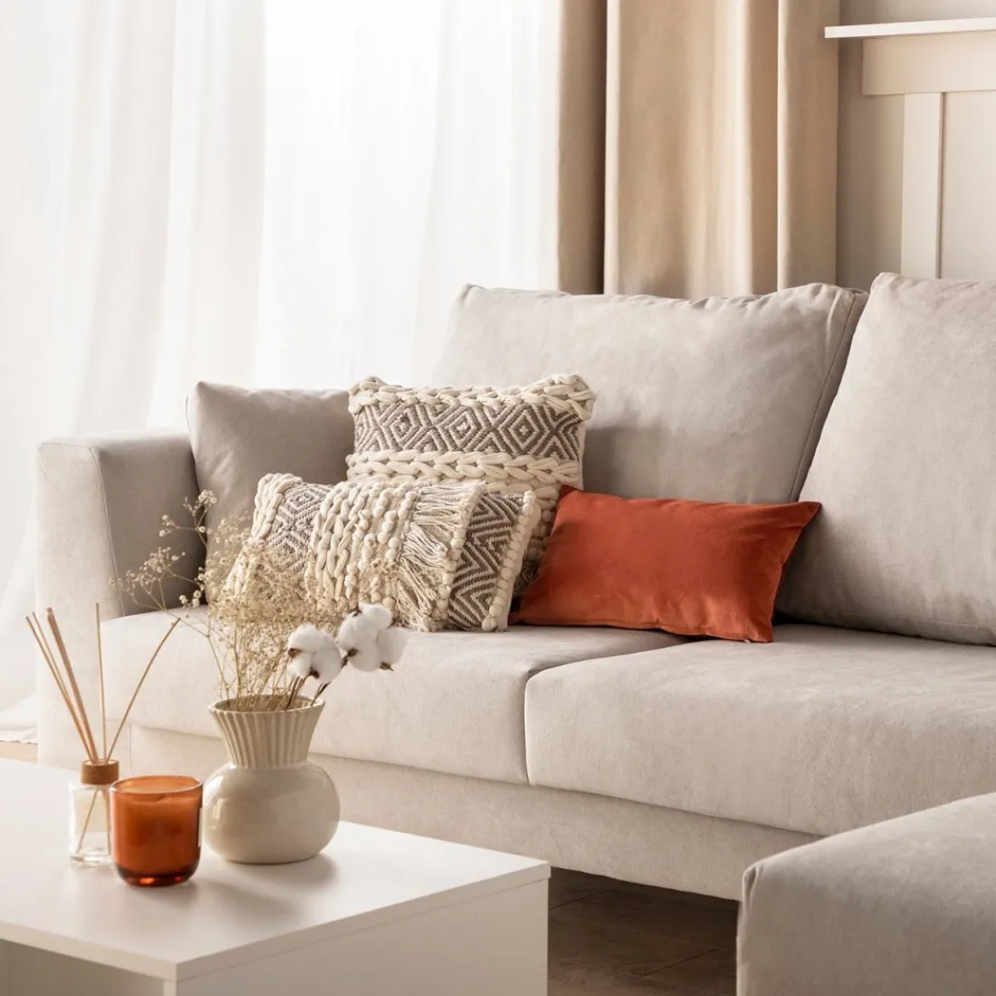 Klast Home Sofás Con Chaise Longue>Emma Beige