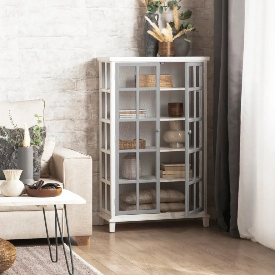 Klast Home Vitrinas>Folk Blanco/Gris