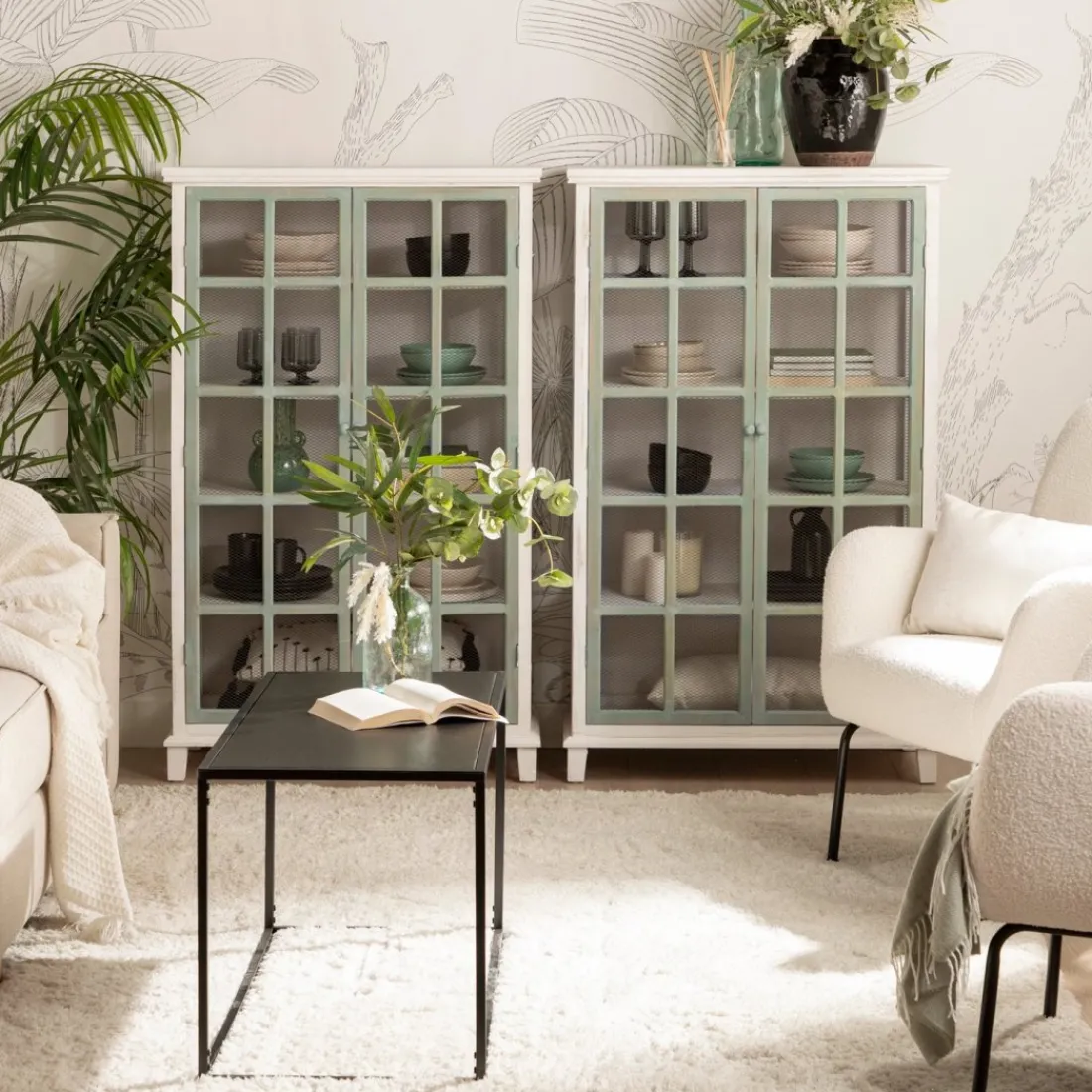 Klast Home Vitrinas>Folk Verde/Blanco