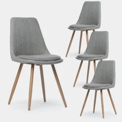 Klast Home Packs 4 Sillas Tapizadas|Sillas De Comedor Y Cocina>Ingrid Gris