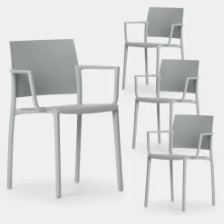 Klast Home Packs 4 Sillas Polipropileno|Sillas De Exterior>Jeven Gris