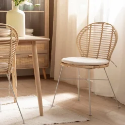 Klast Home Ratán|Sillas De Exterior>Kala Natural/Blanco/Natural/blanco