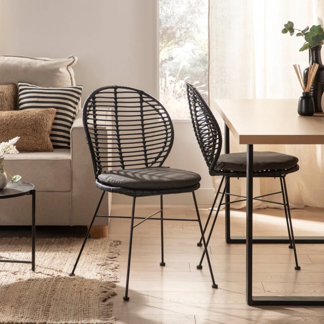 Klast Home Ratán|Packs 2 Sillas Ratán>Kala Negro