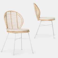 Klast Home Ratán|Packs 2 Sillas Ratán>Kala Negro/Natural/Blanco/Natural/blanco