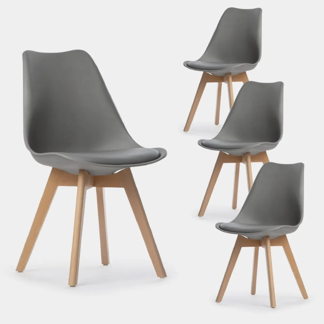 Klast Home Packs 4 Sillas Polipropileno|Sillas De Exterior>Kler Gris