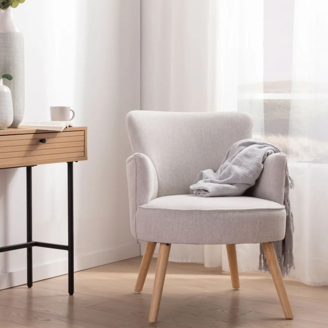 Klast Home Butacas Para Dormitorio|Sillones Y Butacas>Megan Gris perla