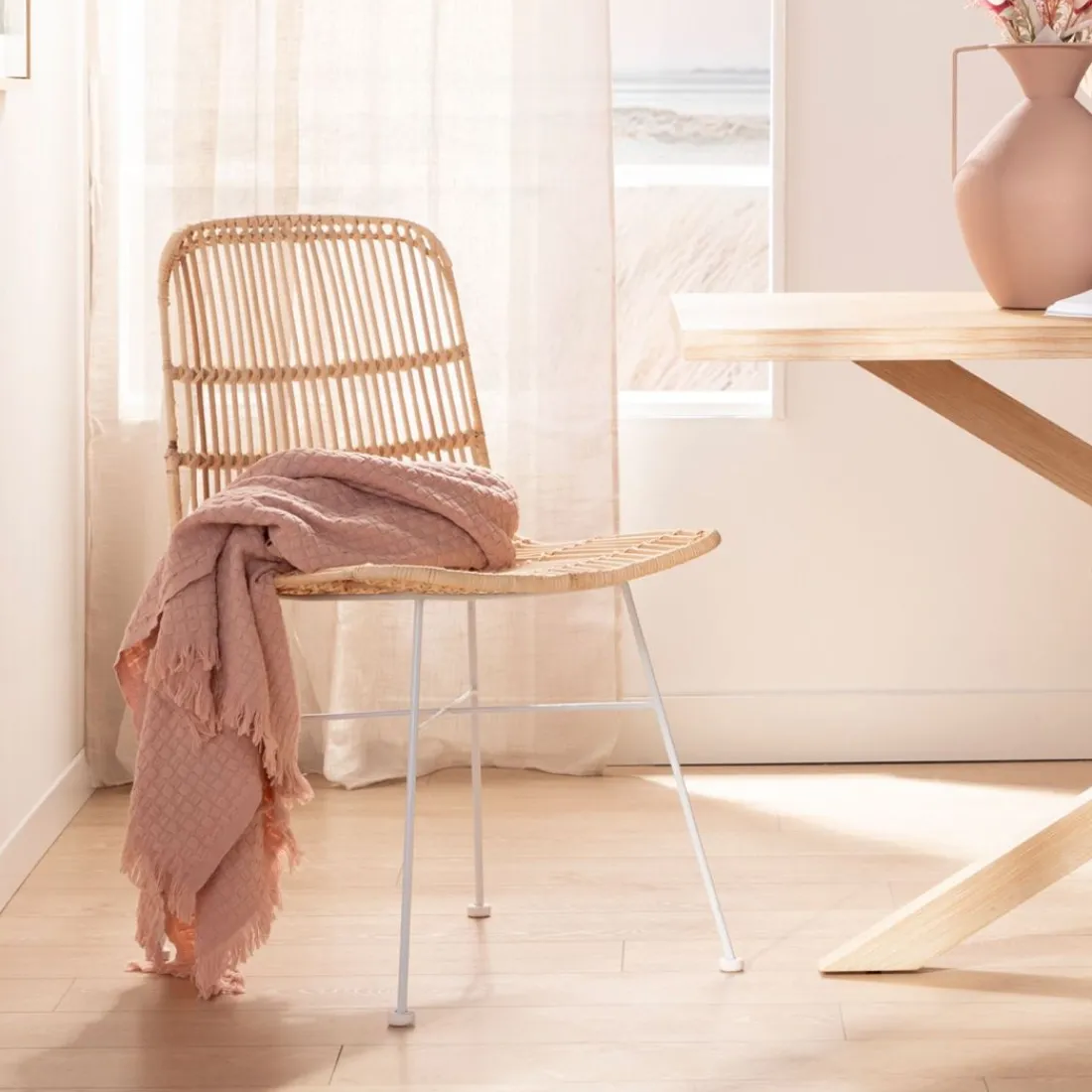 Klast Home Ratán|Sillas De Exterior>Nela Natural/Blanco/Natural/blanco