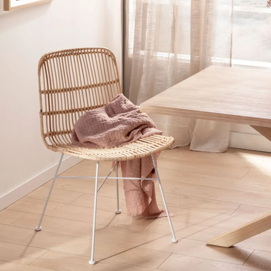 Klast Home Ratán|Sillas De Exterior>Nela Natural/Blanco/Natural/blanco