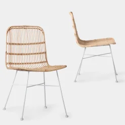 Klast Home Ratán|Packs 2 Sillas Ratán>Nela Natural/Blanco