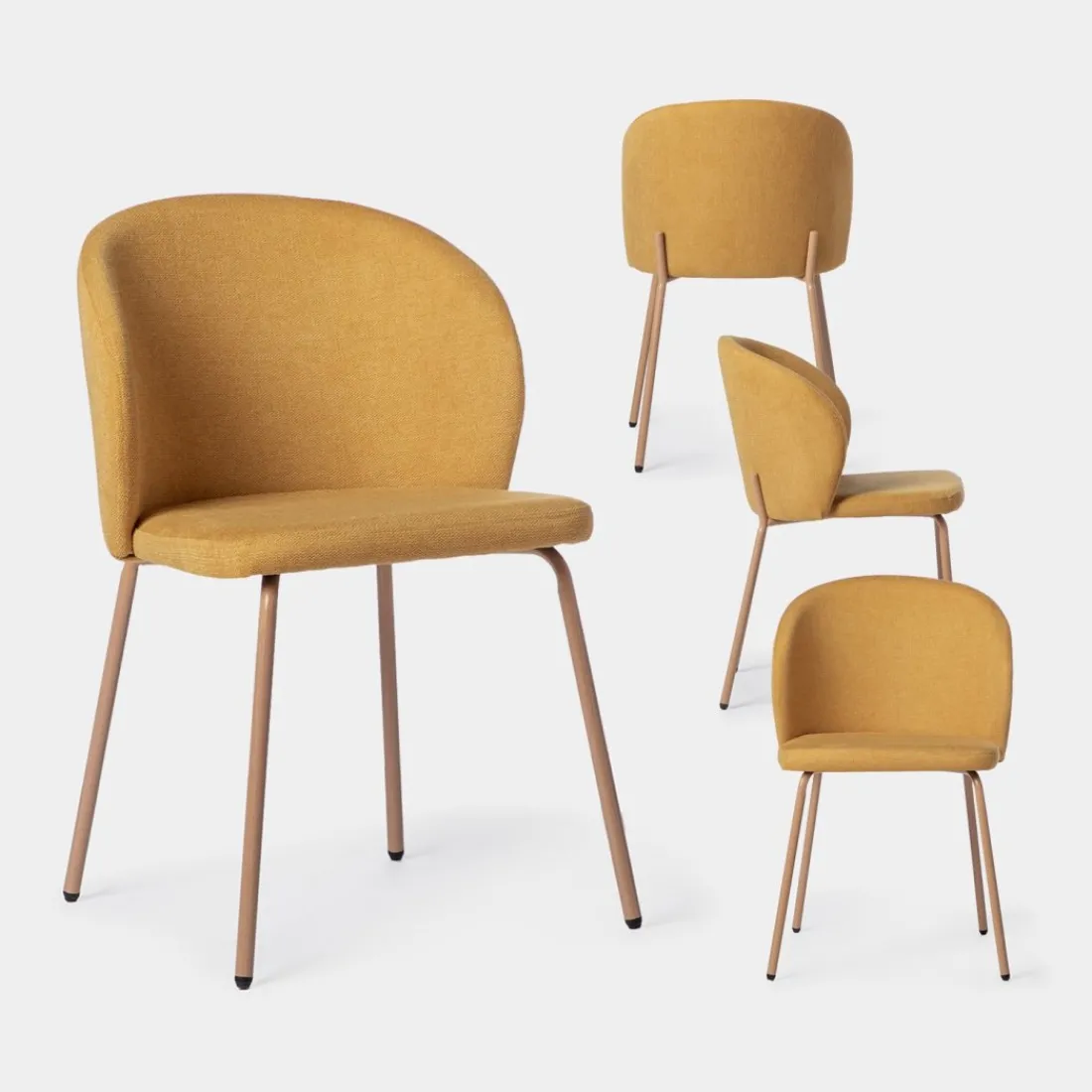 Klast Home Packs 4 Sillas Tapizadas|Sillas De Comedor Y Cocina>Norah Mostaza