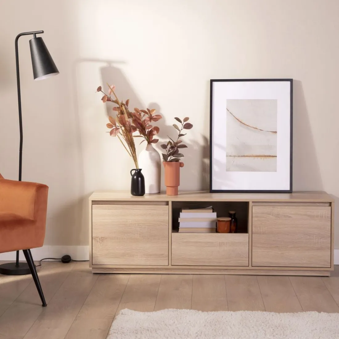 Klast Home Muebles Tv>Oslo Natural/Natural/blanco