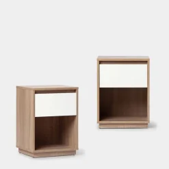 Klast Home Packs De 2 Mesitas De Noche|Mesitas De Noche>Oslo Natural/Blanco