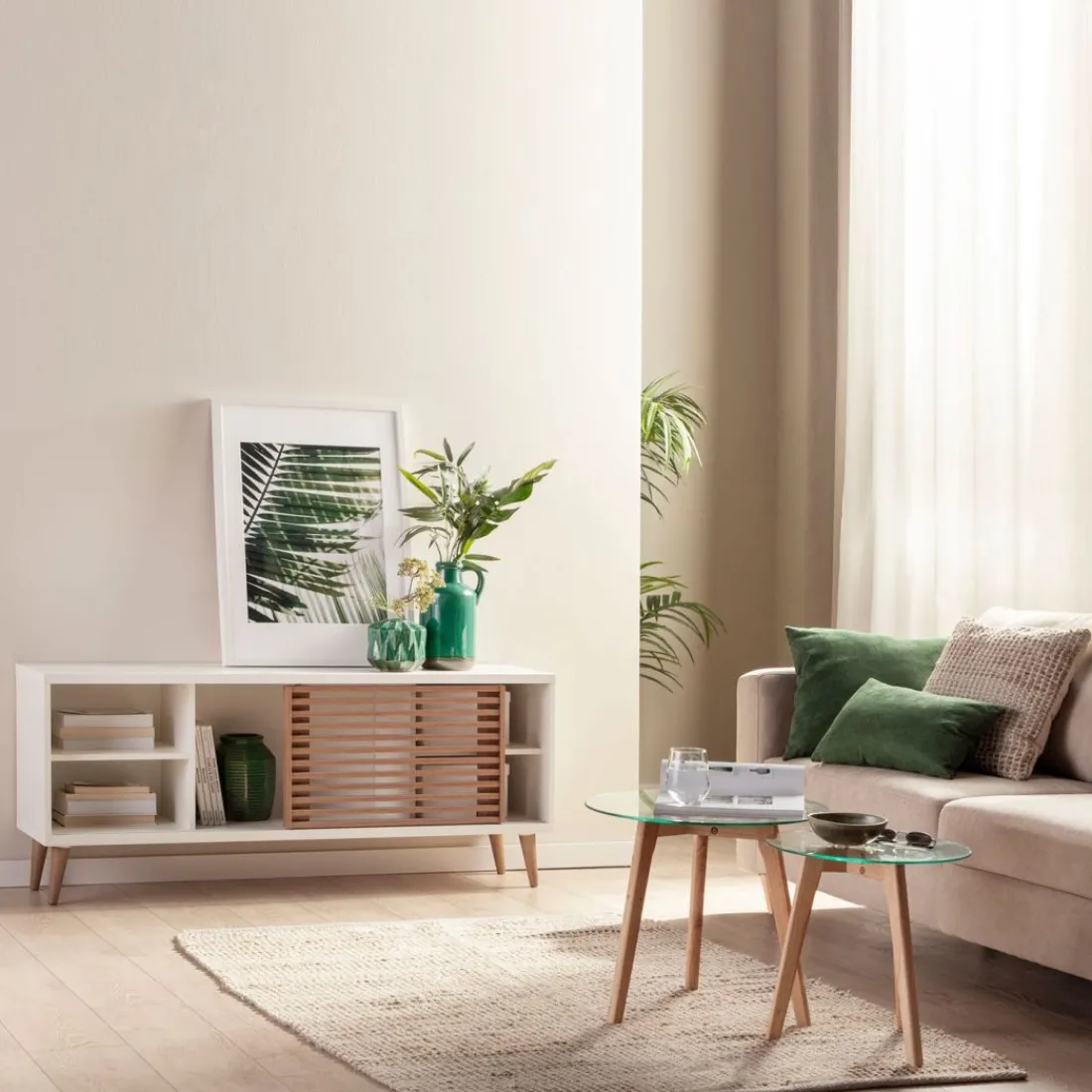 Klast Home Muebles Tv>Palm Natural/Blanco