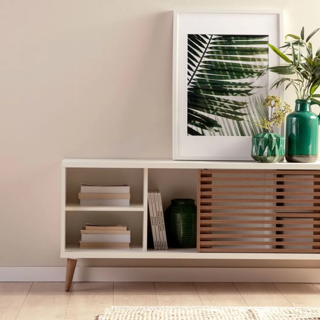 Klast Home Muebles Tv>Palm Natural/Blanco