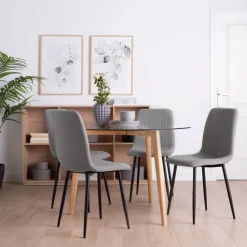 Klast Home Packs 4 Sillas Tapizadas|Sillas De Comedor Y Cocina>Robbie Gris