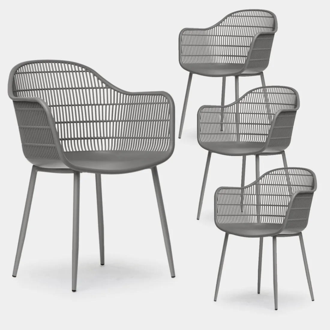 Klast Home Packs 4 Sillas Polipropileno|Sillas De Exterior>Soren Gris