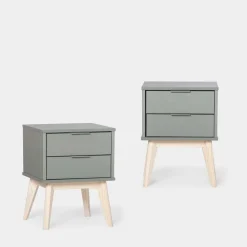 Klast Home Packs De 2 Mesitas De Noche|Mesitas De Noche>Troy Verde antracita