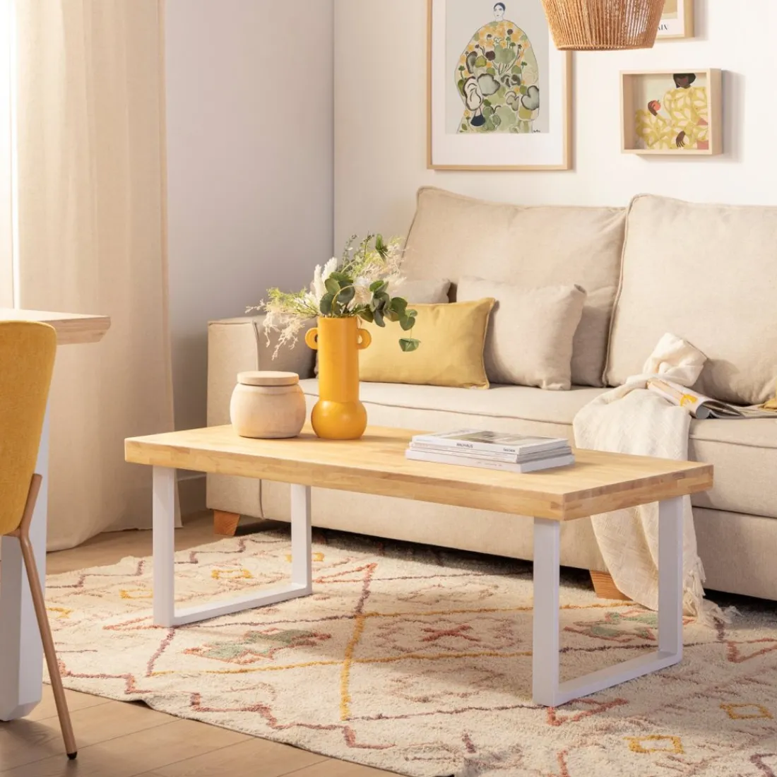 Klast Home Mesas De Centro>Yanin Natural/Blanco