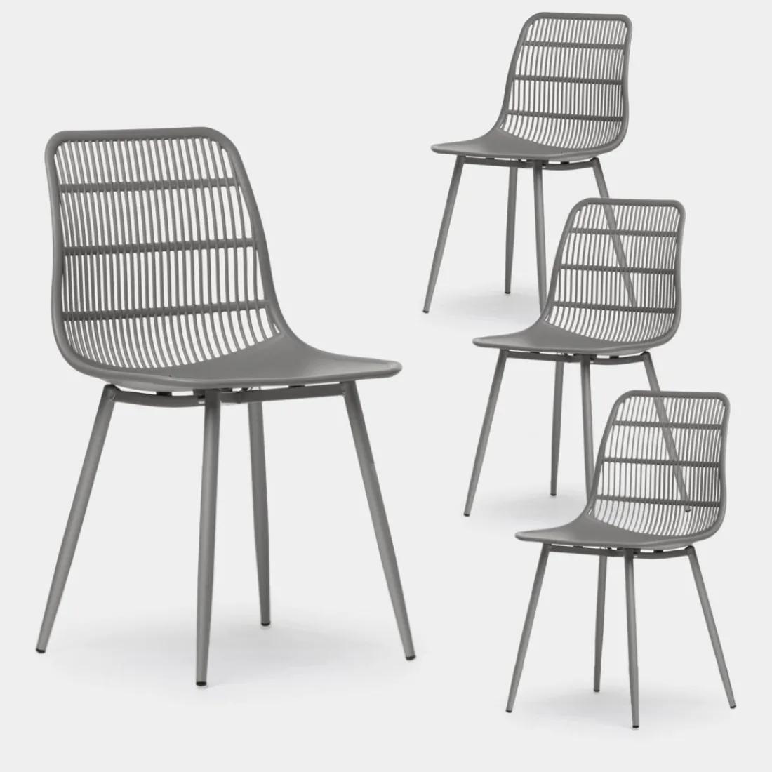 Klast Home Packs 4 Sillas Polipropileno|Sillas De Exterior>Zoe Gris